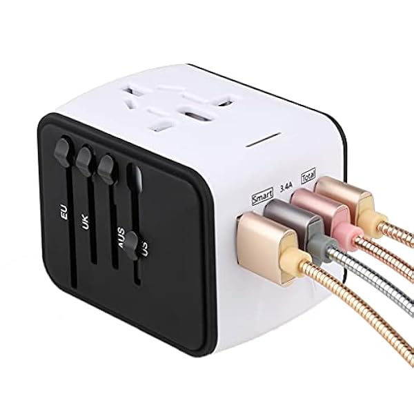 Adattatore di Alimentazione da Viaggio internazion Kit Adattatore USB Trave da World Trave, Porte USB Caricabatterie da Parete Taccuino Prese 110 V 220 V A/C per USA UE UK aus aus European Cell Phon